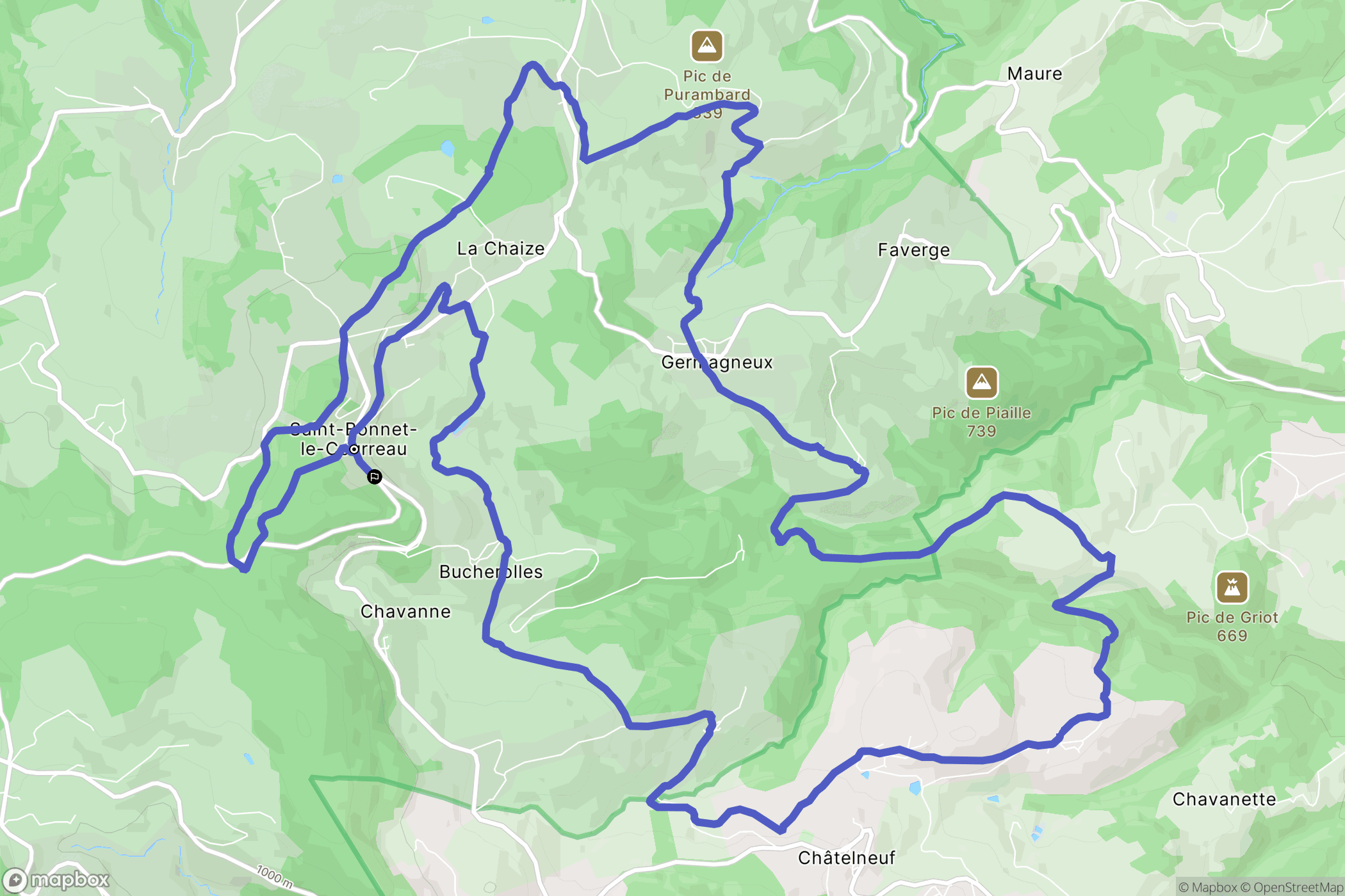 Saint-Bonnet-le-Courreau : carte du parcours de randonnée - France