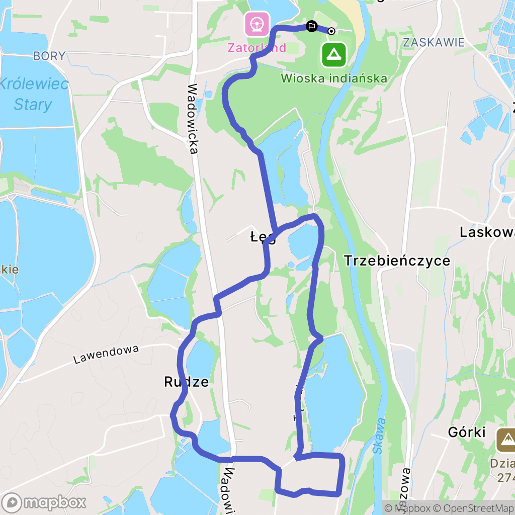 Zator: mapa trasy - Poland