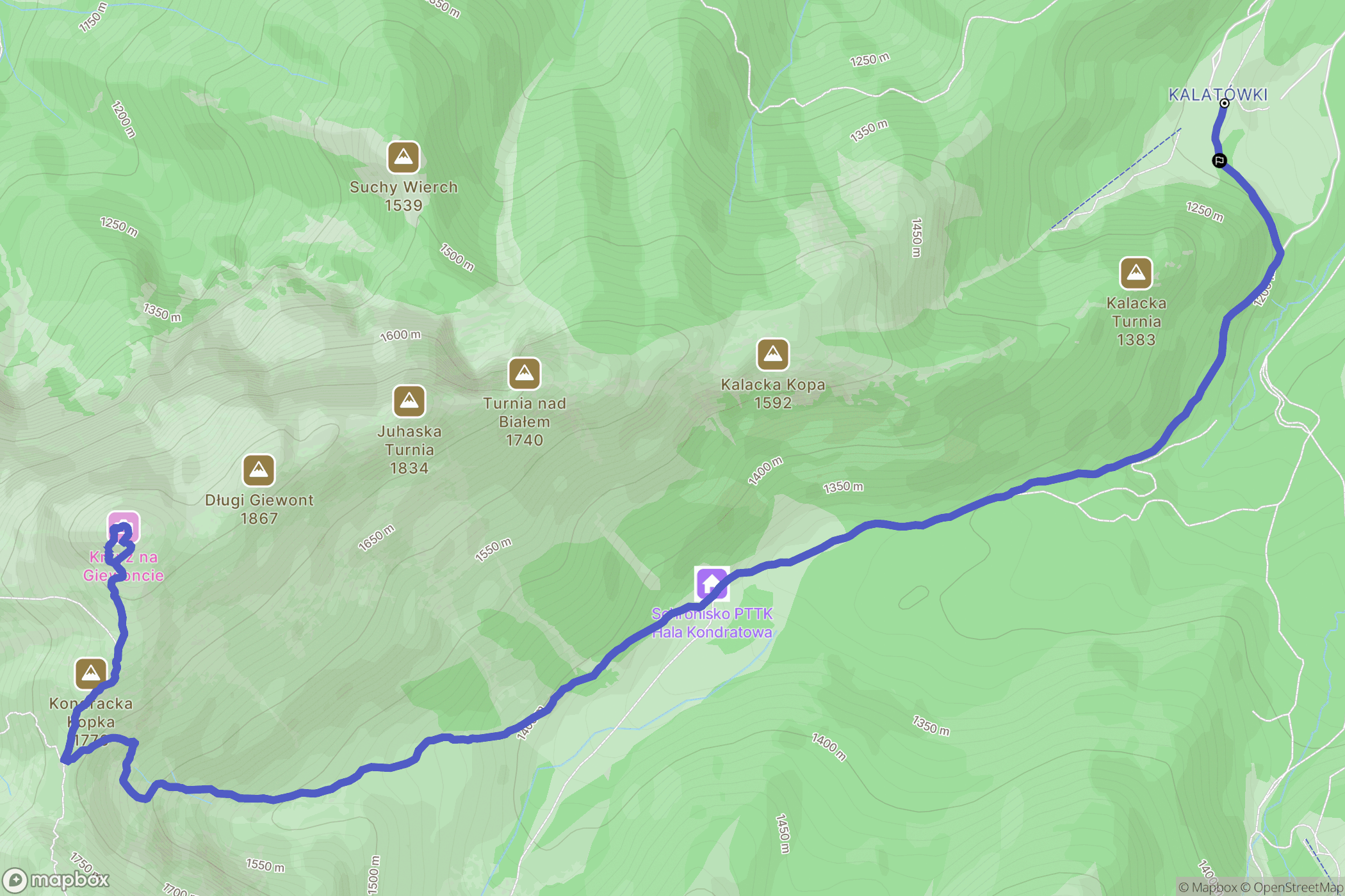 Zakopane: mapa trasy - Poland