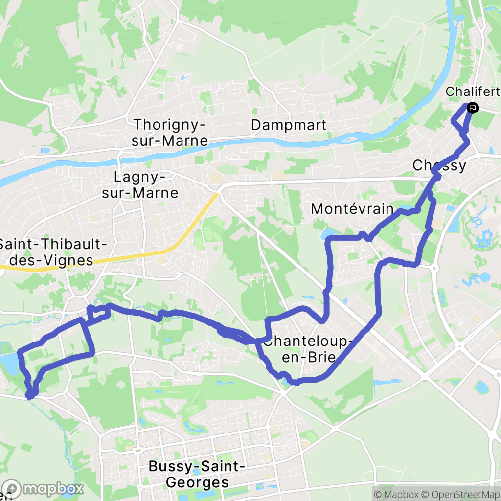 Chalifert : carte du parcours de randonnée - France