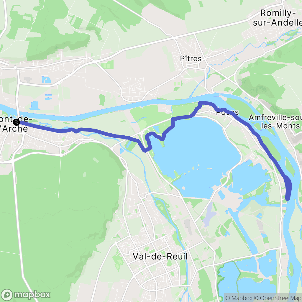 Pont-de-l'Arche : carte du parcours de randonnée - France