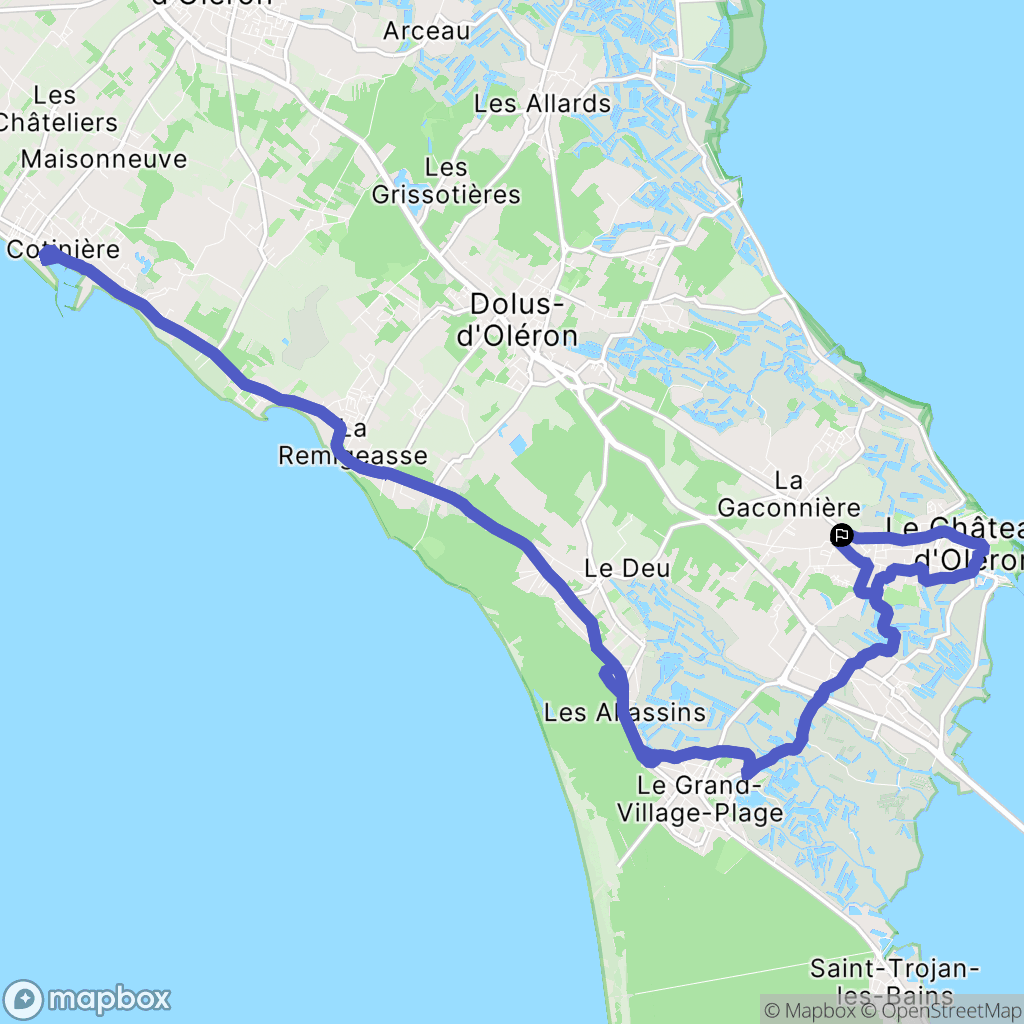 Le Château-d'Oléron : carte du parcours de randonnée - France