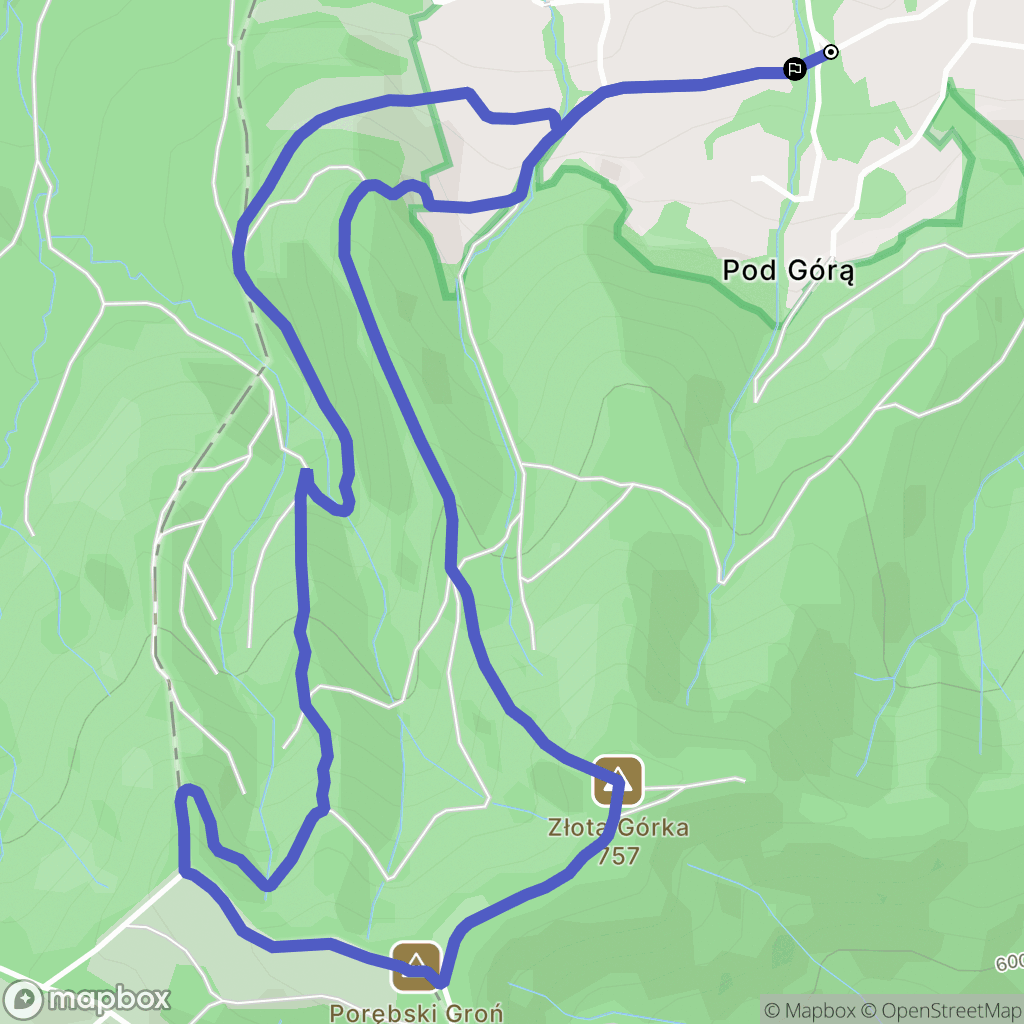 Roczyny: mapa trasy - Poland
