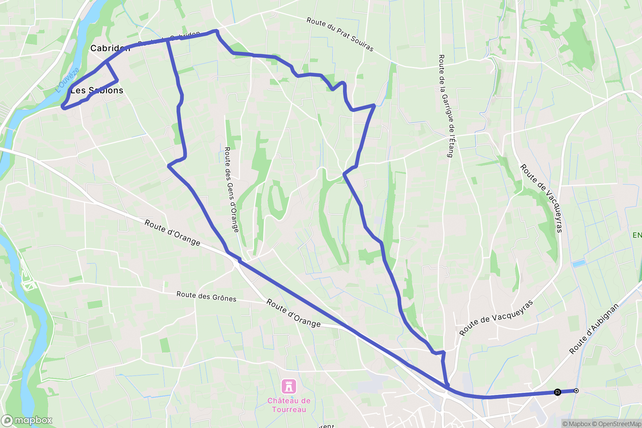 Sarrians : carte du parcours de randonnée - France