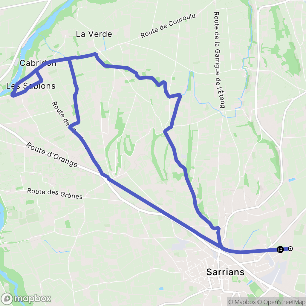 Sarrians : carte du parcours de randonnée - France