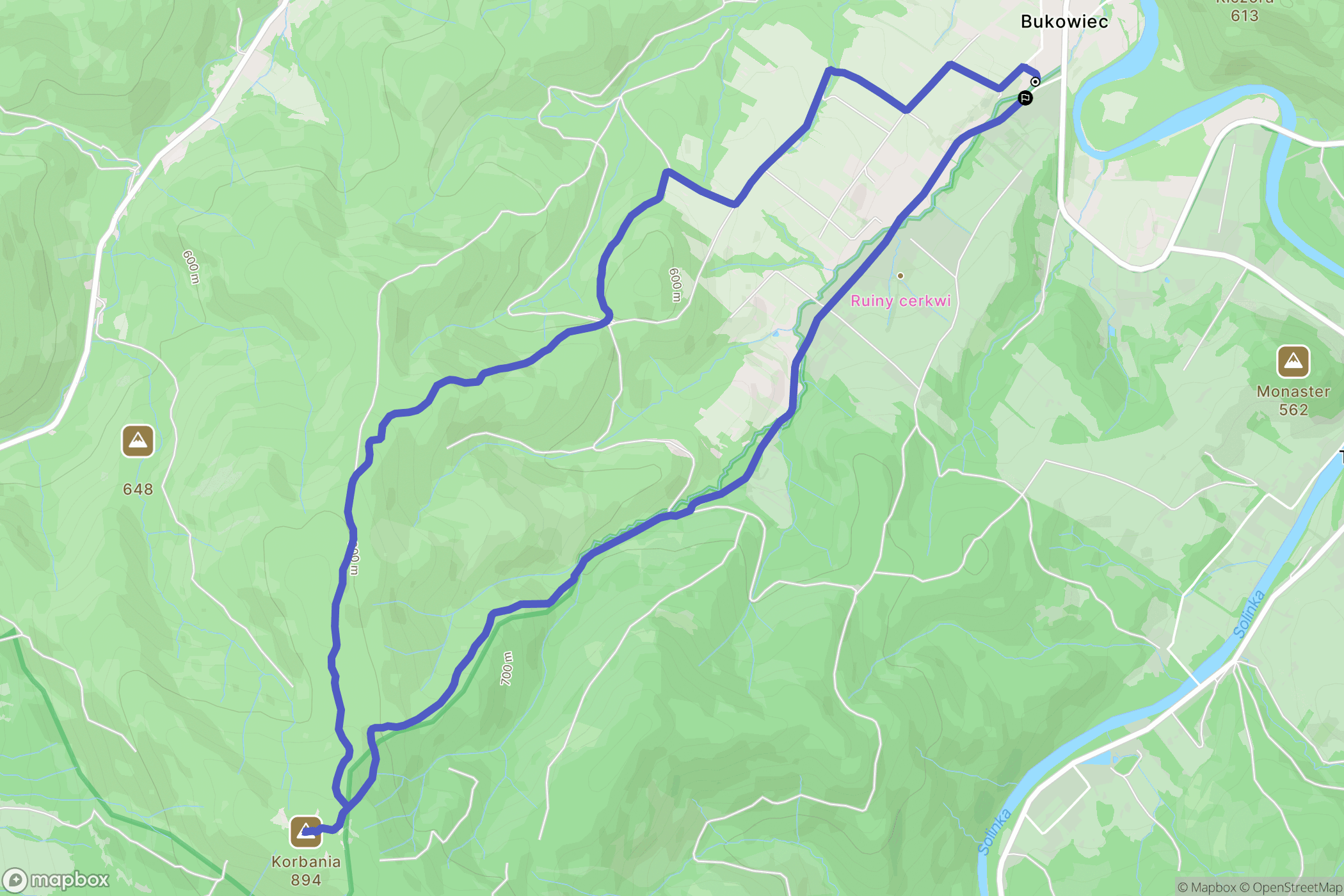Bukowiec: mapa trasy - Poland