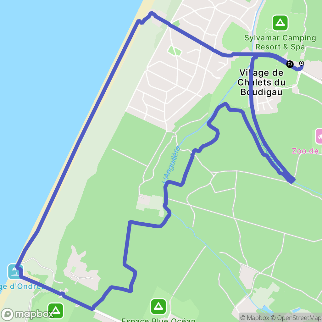 Labenne : carte du parcours de randonnée - France