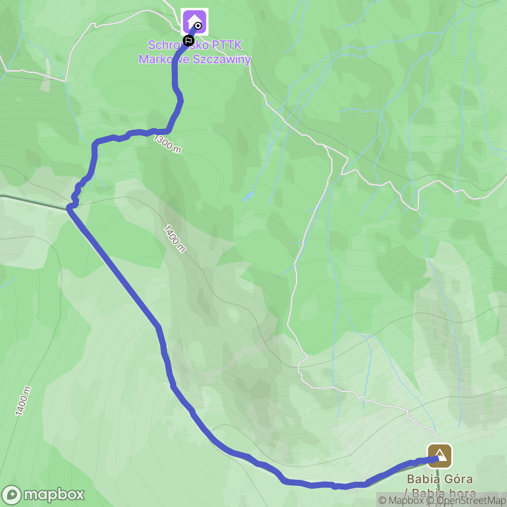 Zawoja: mapa trasy - Poland