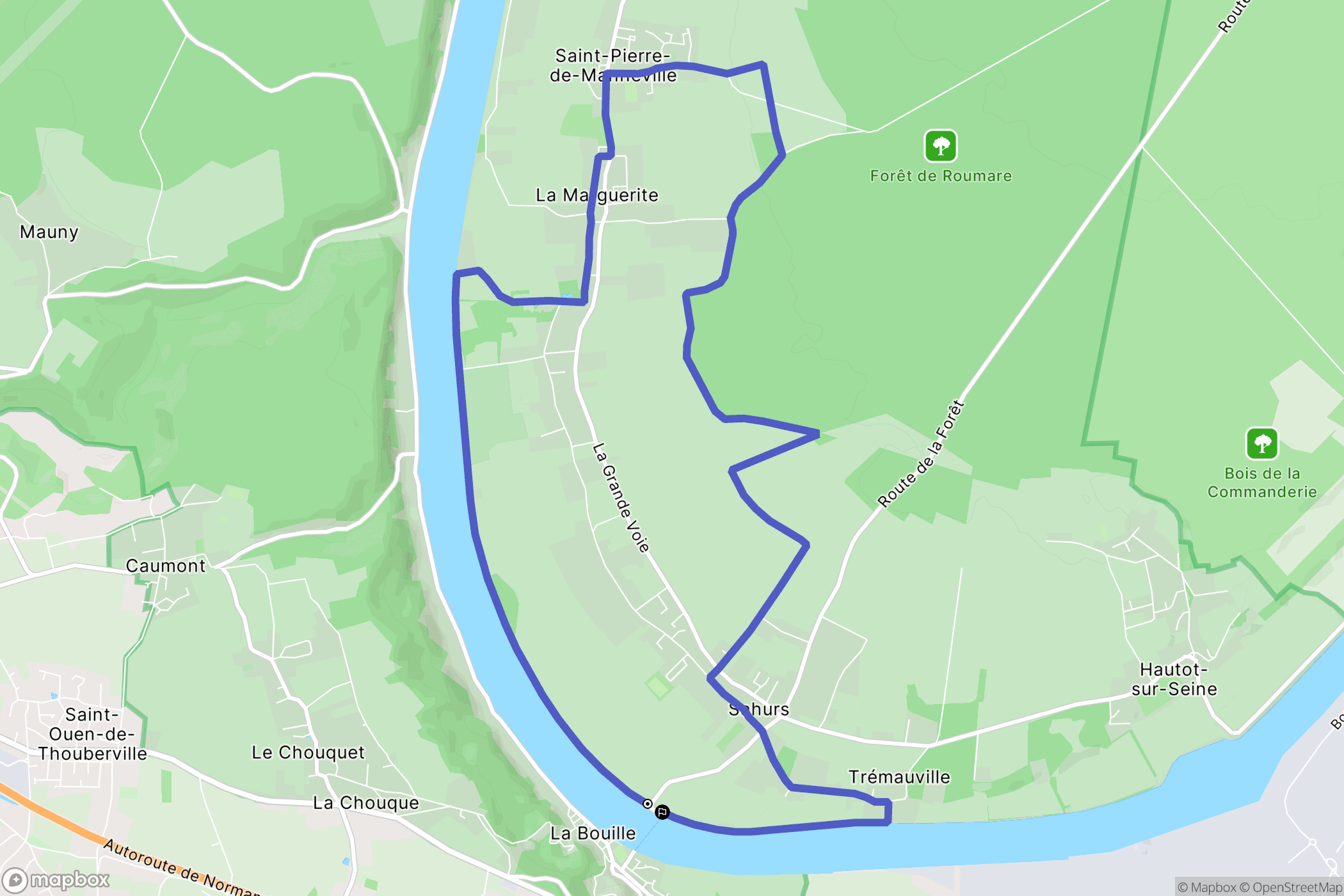Sahurs : carte du parcours de randonnée - France