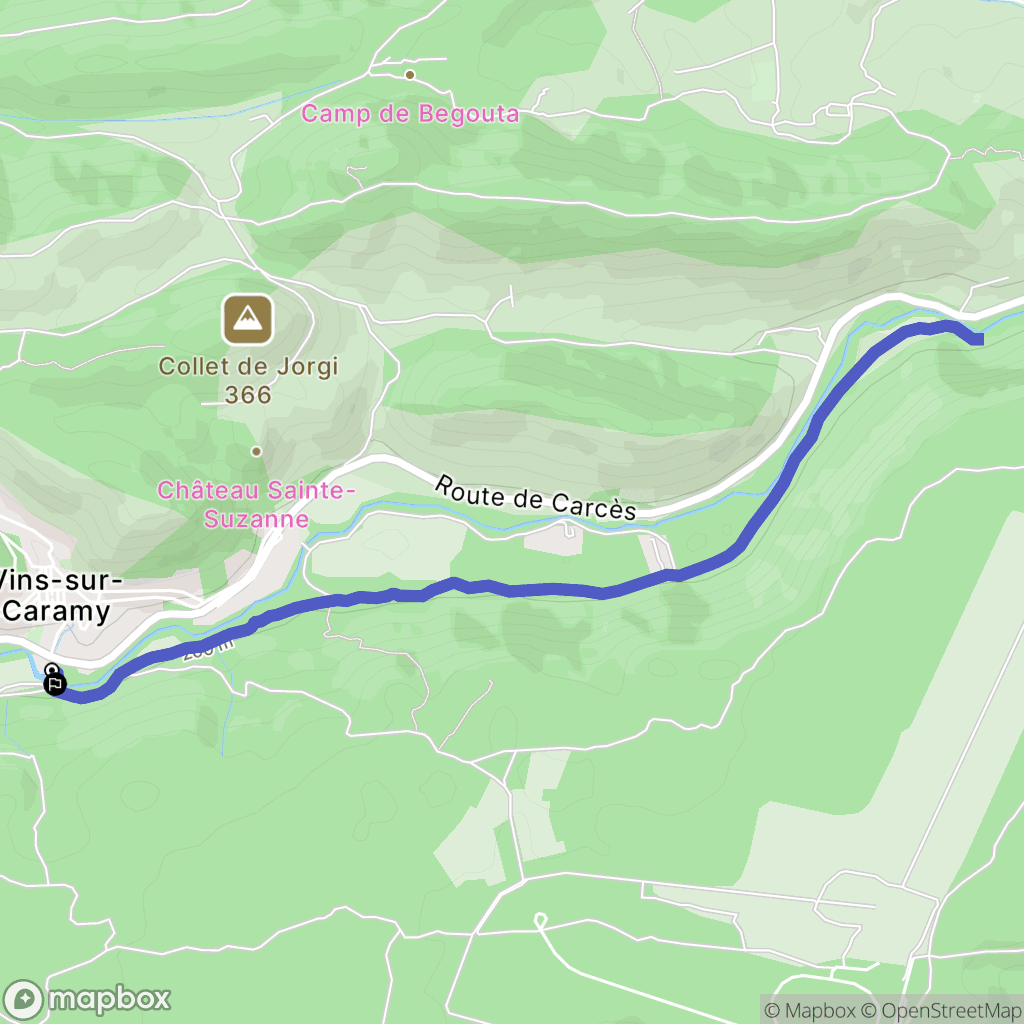 Vins-sur-Caramy : carte du parcours de randonnée - France
