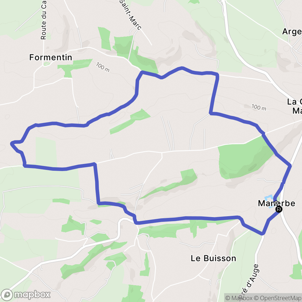 Manerbe : carte du parcours de randonnée - France