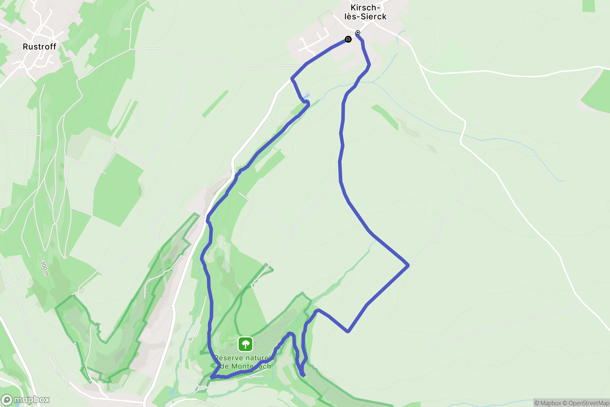 Kirsch-lès-Sierck : carte du parcours de randonnée - France