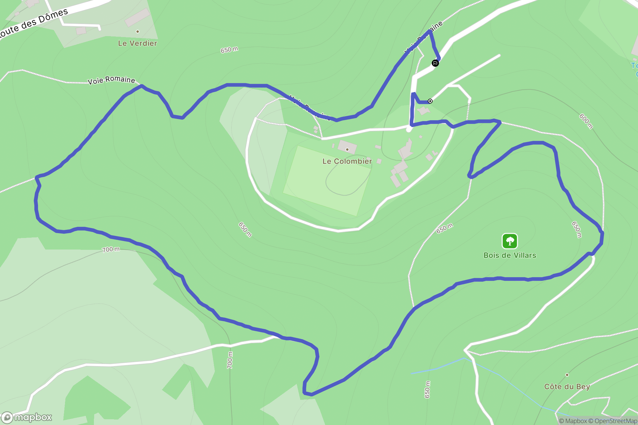 Orcines : carte du parcours de randonnée - France