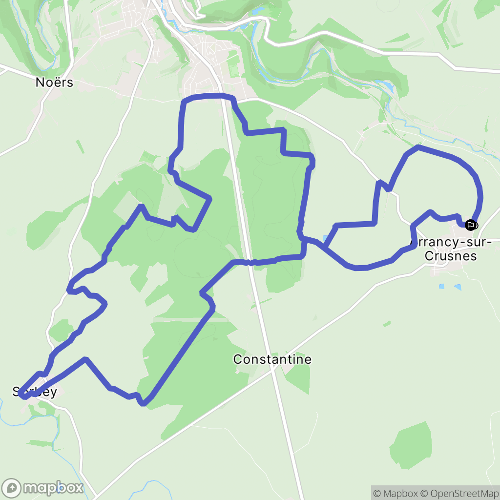 Arrancy-sur-Crusnes : carte du parcours de randonnée - France