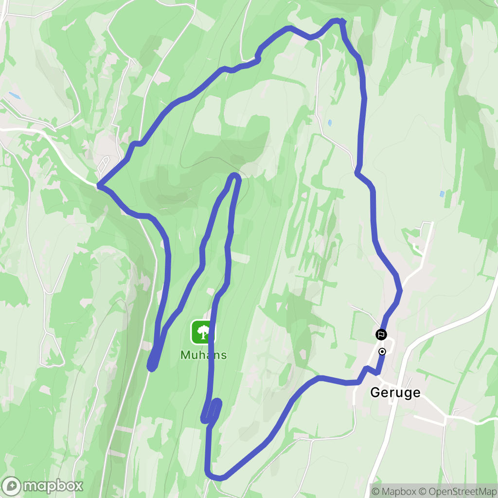 Geruge : carte du parcours de randonnée - France