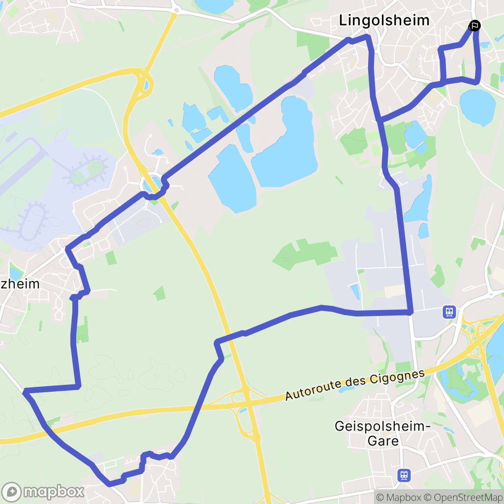 Lingolsheim : carte du parcours de randonnée - France
