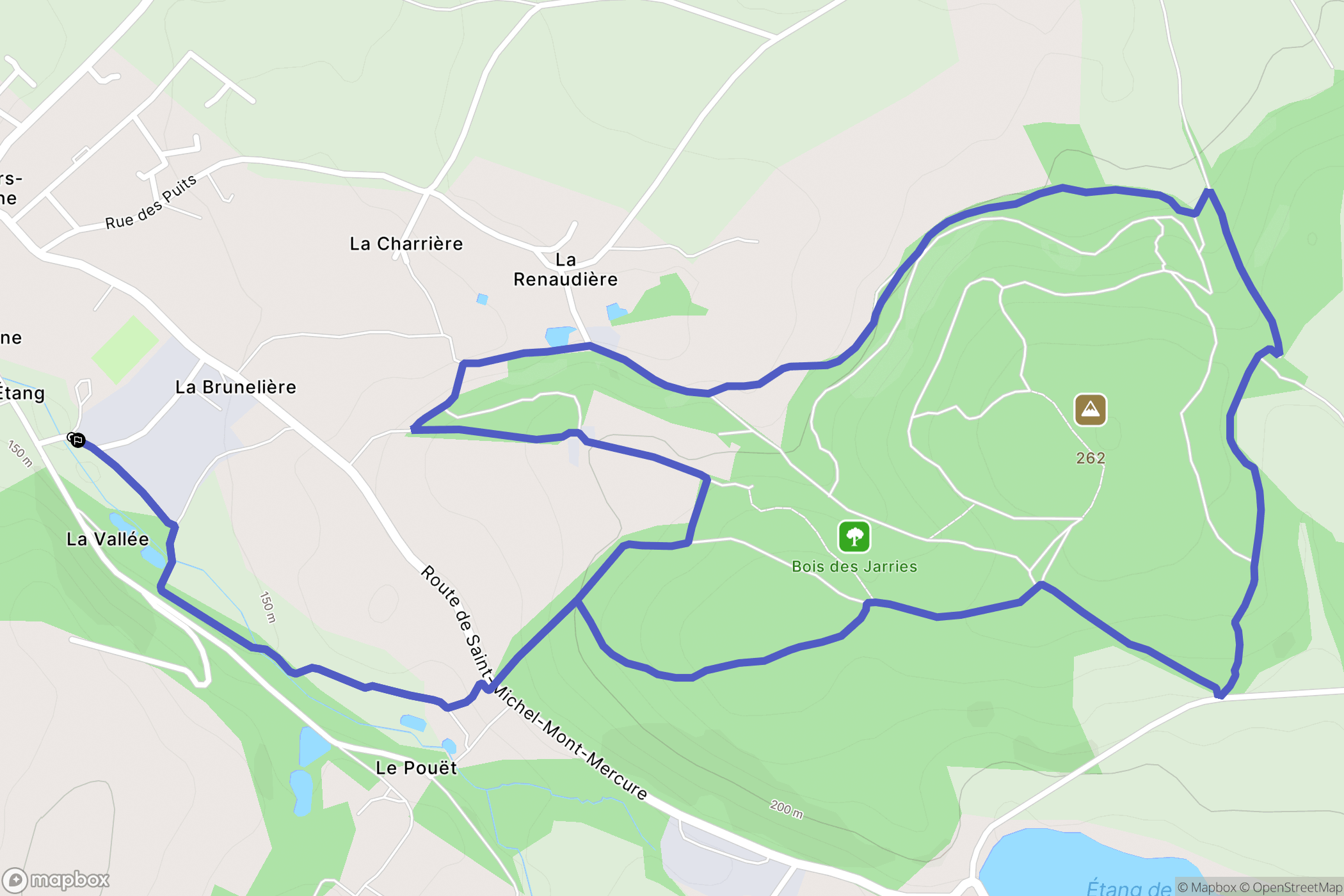 Saint-Mars-la-Réorthe : carte du parcours de randonnée - France