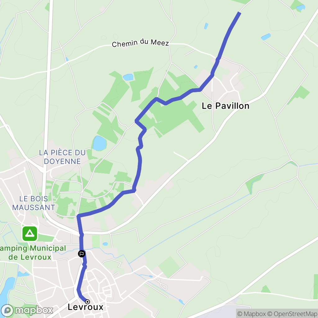 Levroux : carte du parcours de randonnée - France