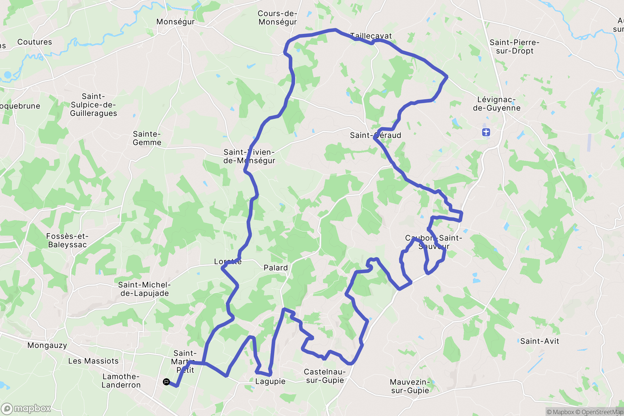 Saint-Martin-Petit : carte du parcours de randonnée - France