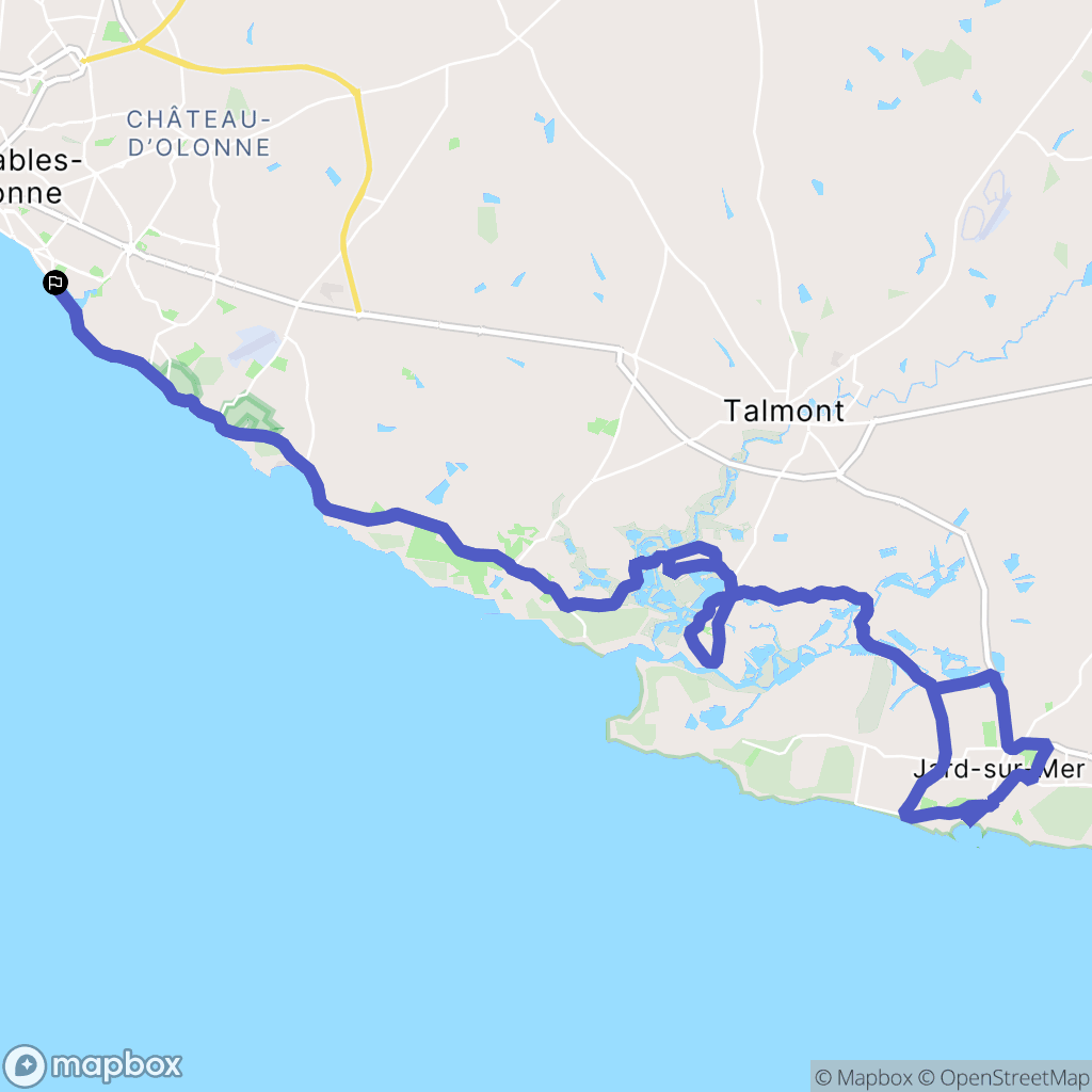 Les Sables-d'Olonne : carte du parcours de randonnée - France