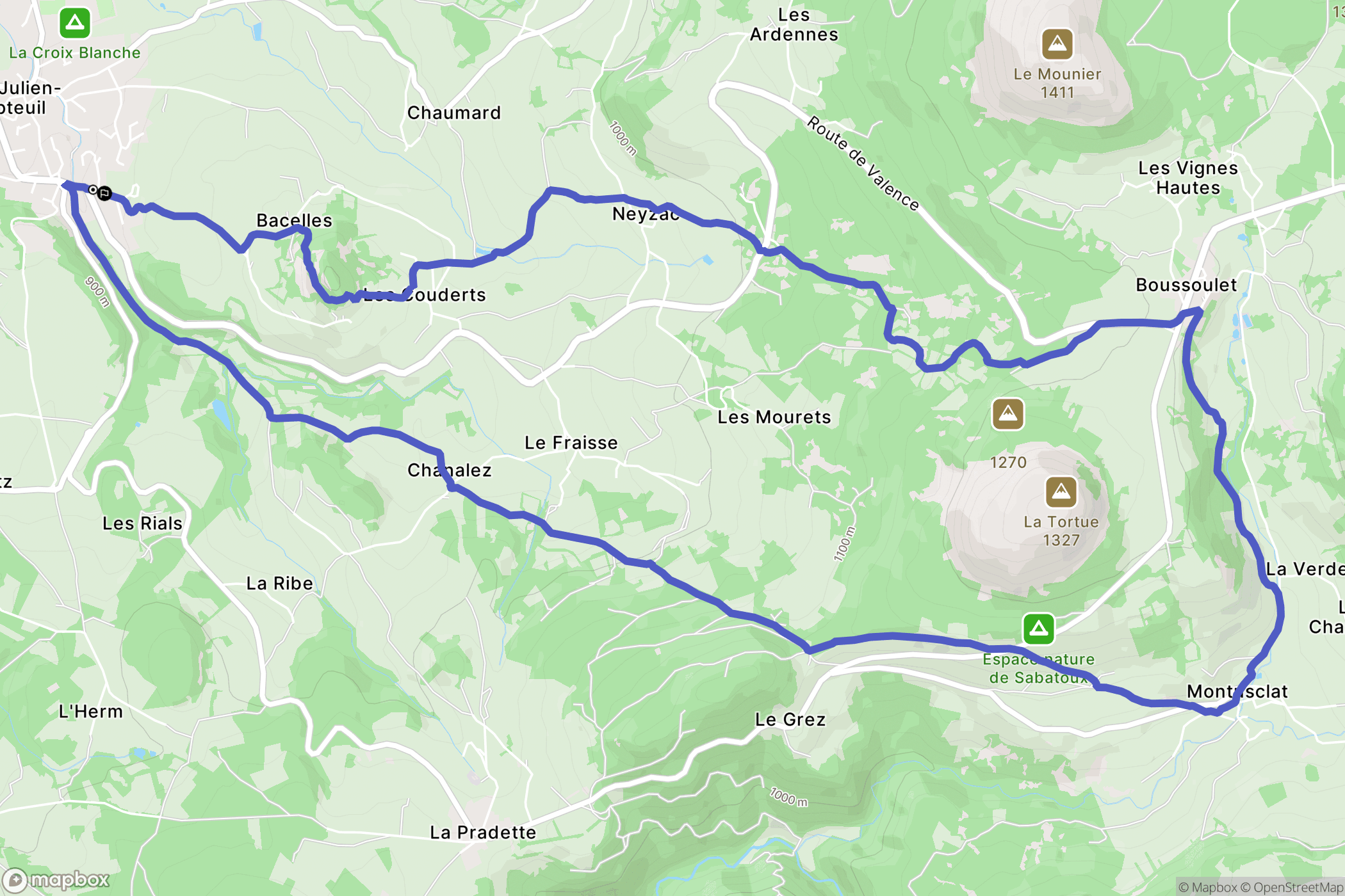 Saint-Julien-Chapteuil : carte du parcours de randonnée - France