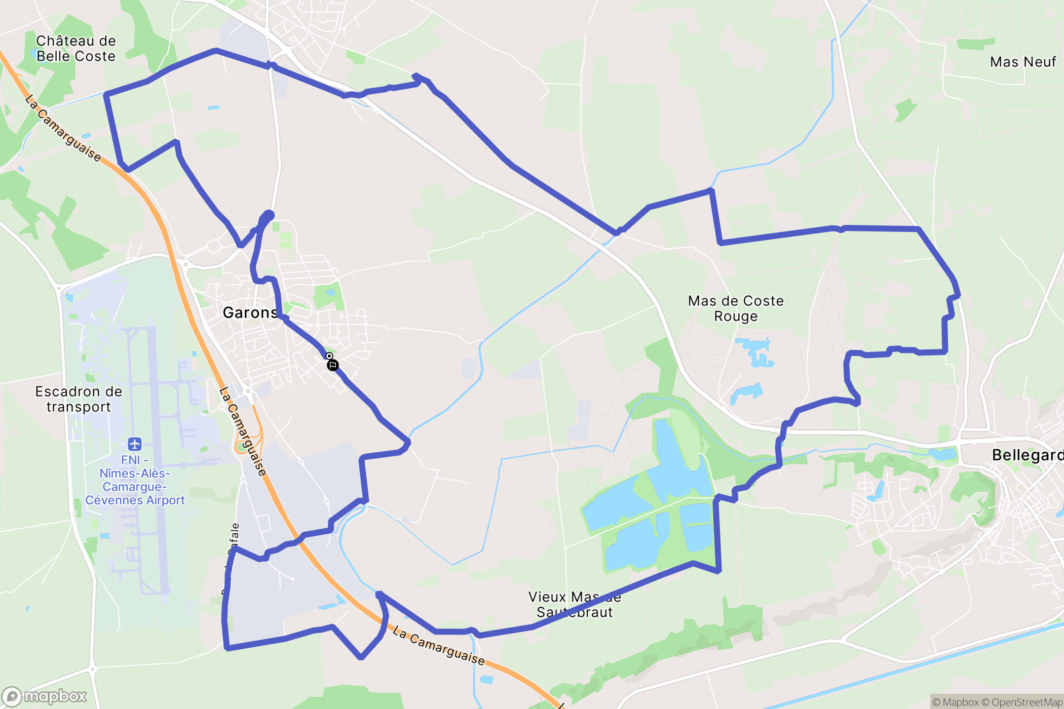 Garons : carte du parcours de randonnée - France