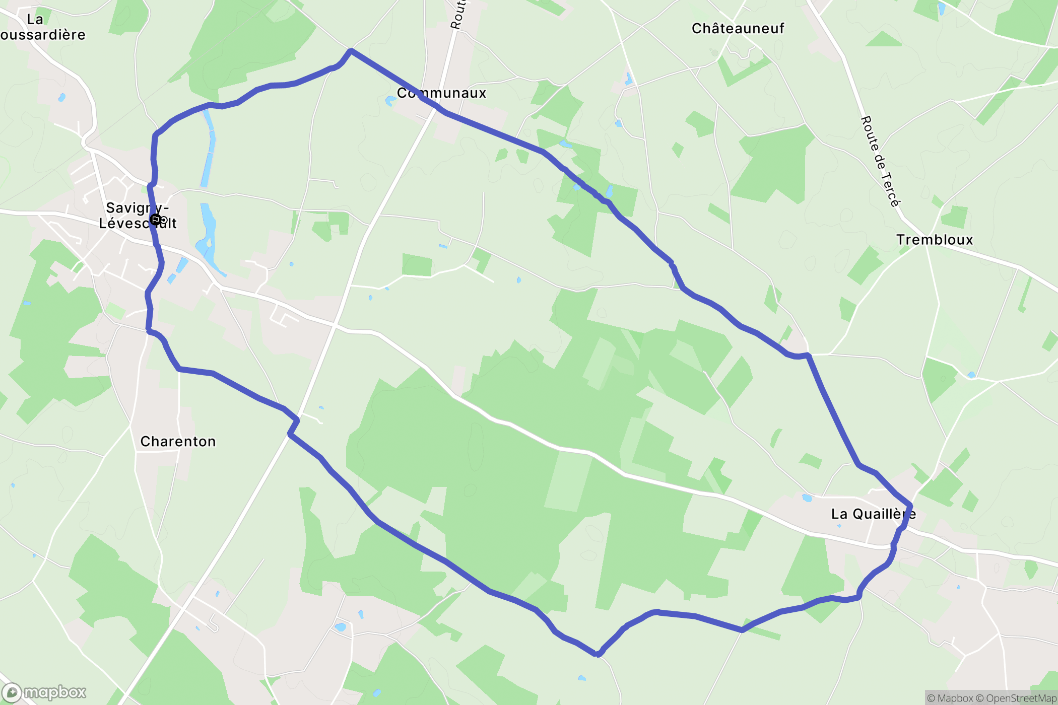 Savigny-Lévescault : carte du parcours de randonnée - France