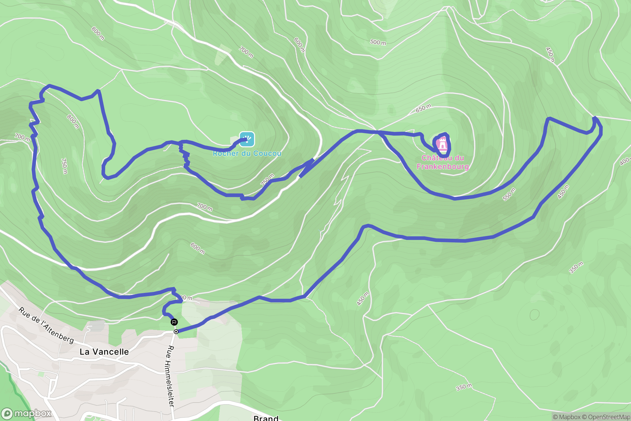 La Vancelle : carte du parcours de randonnée - France