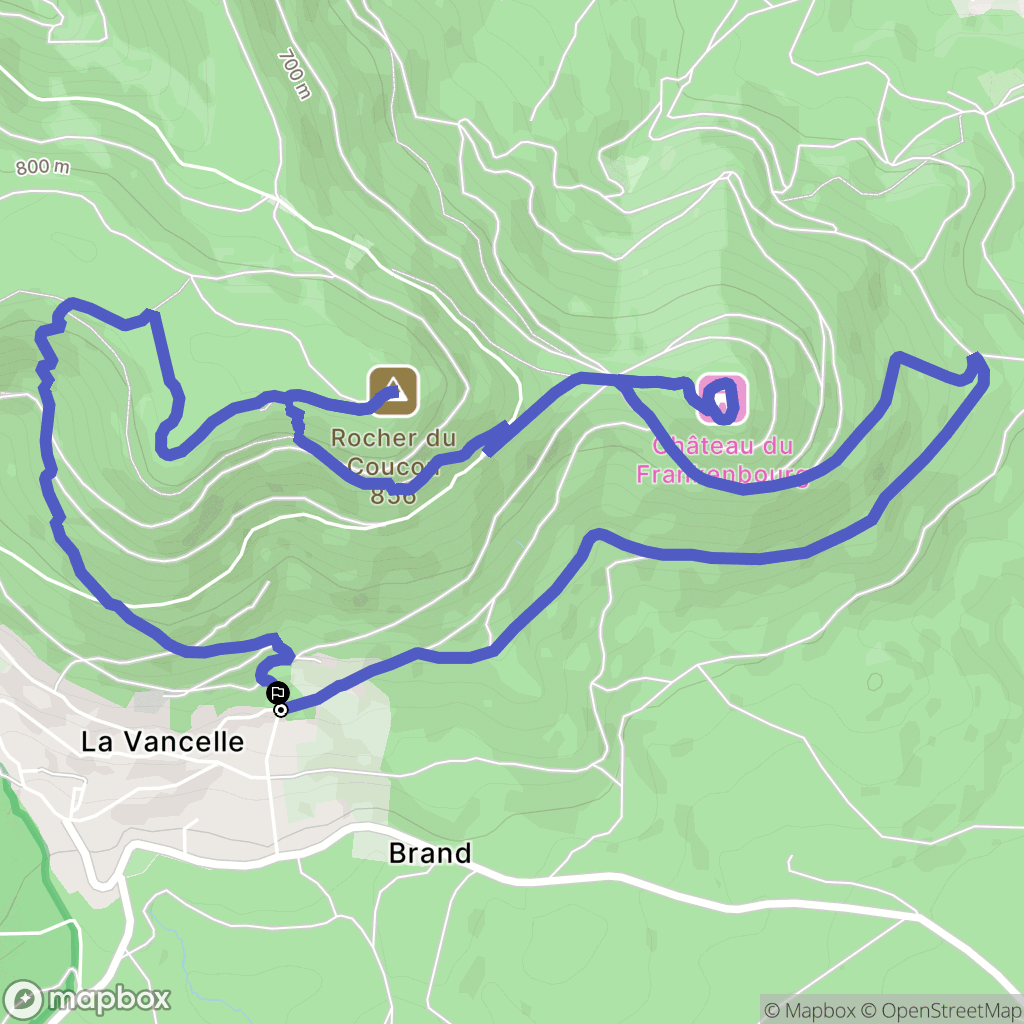 La Vancelle : carte du parcours de randonnée - France