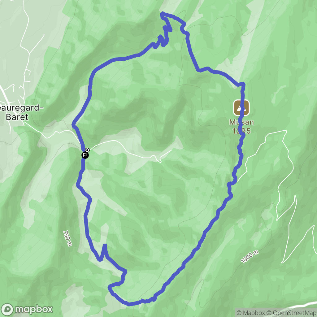 Beauregard-Baret : carte du parcours de randonnée - France