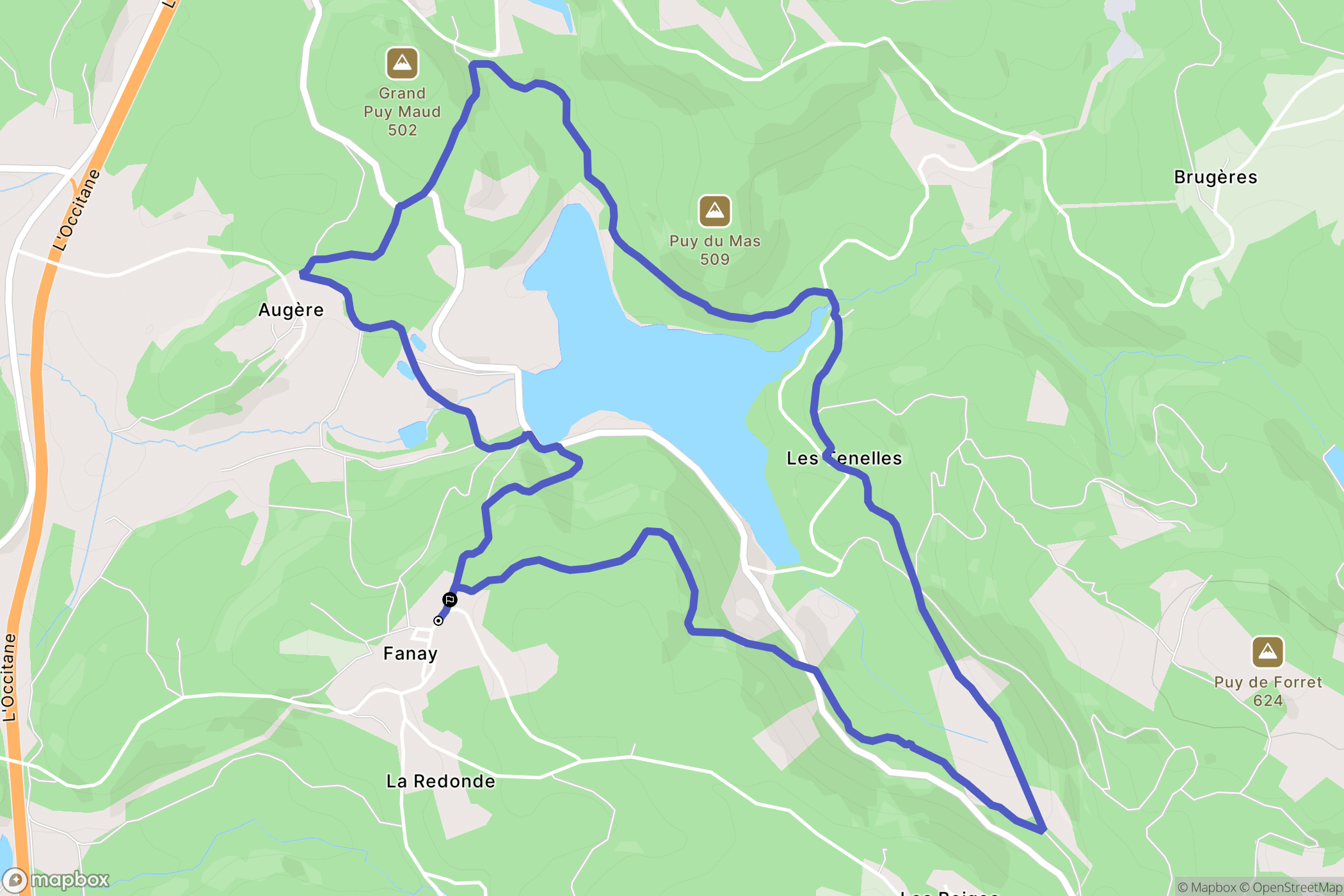 Saint-Sylvestre : carte du parcours de randonnée - France