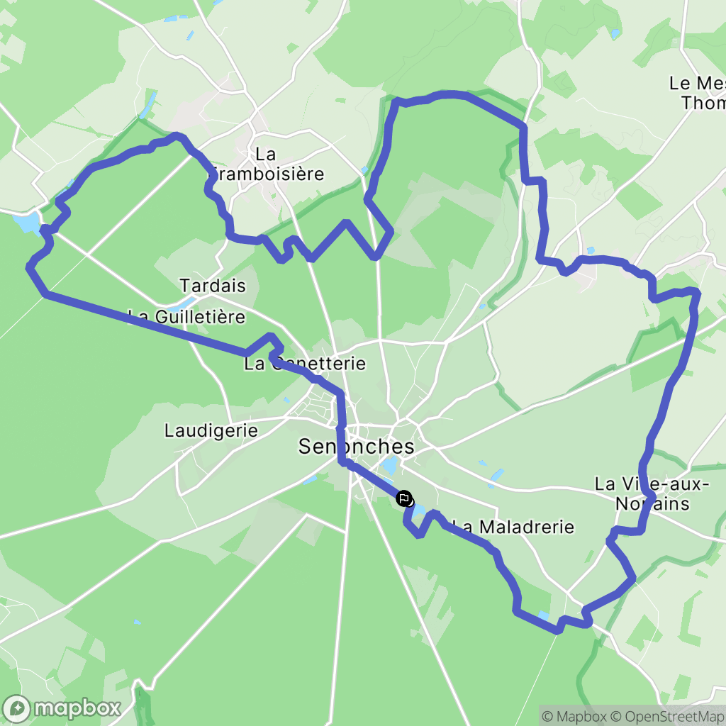 Senonches : carte du parcours de randonnée - France