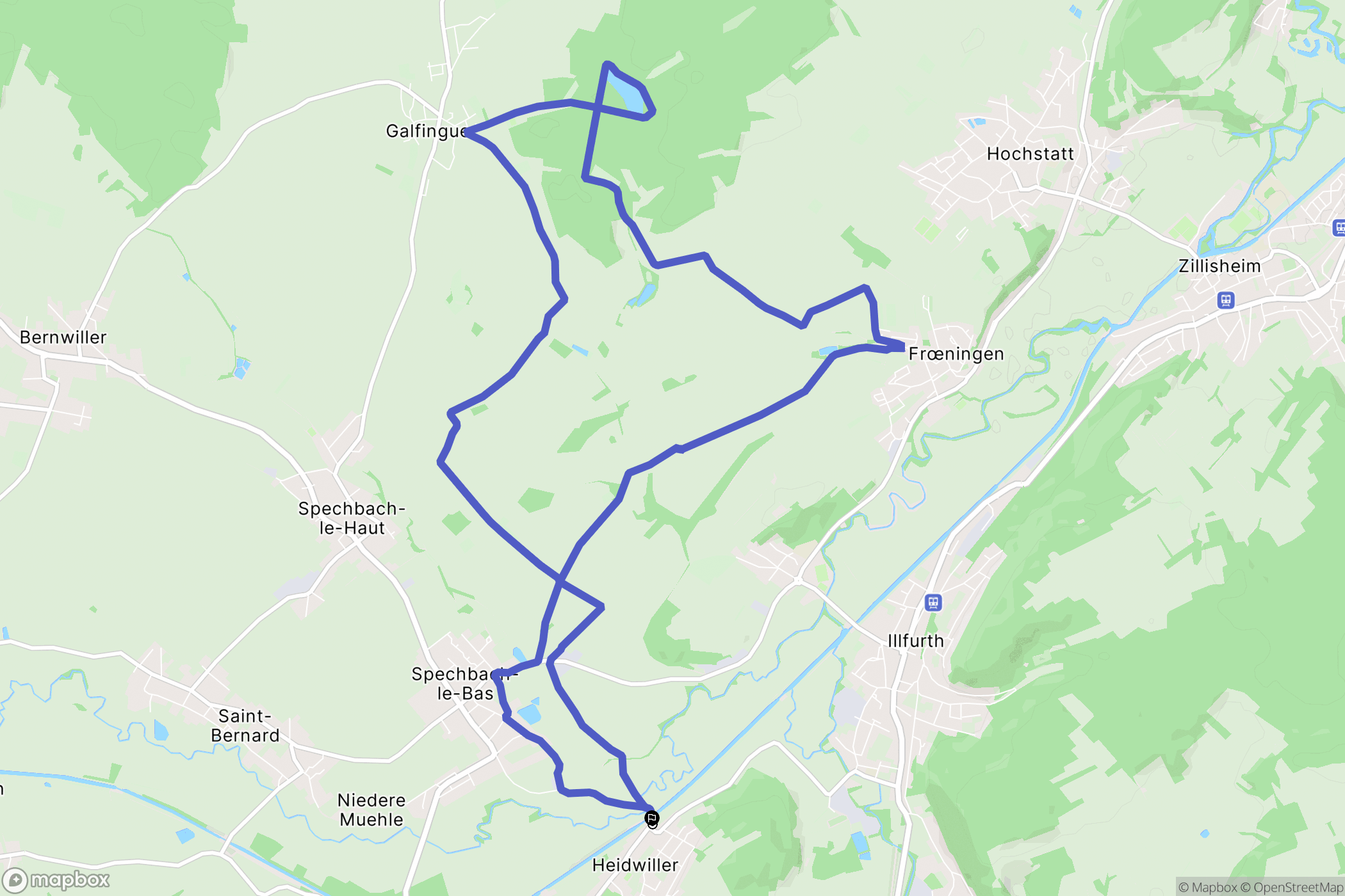 Heidwiller : carte du parcours de randonnée - France