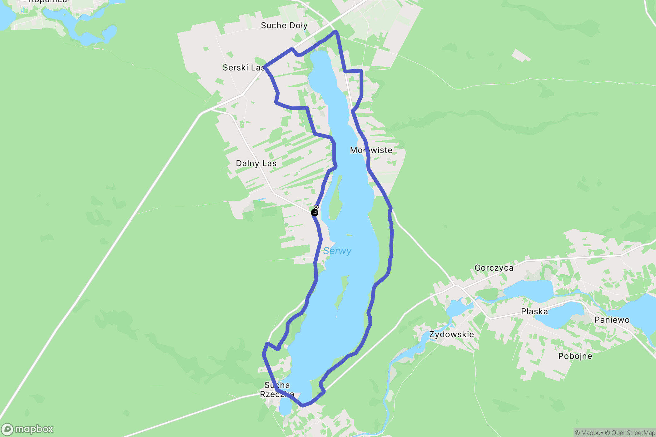 Serwy: mapa trasy - Poland
