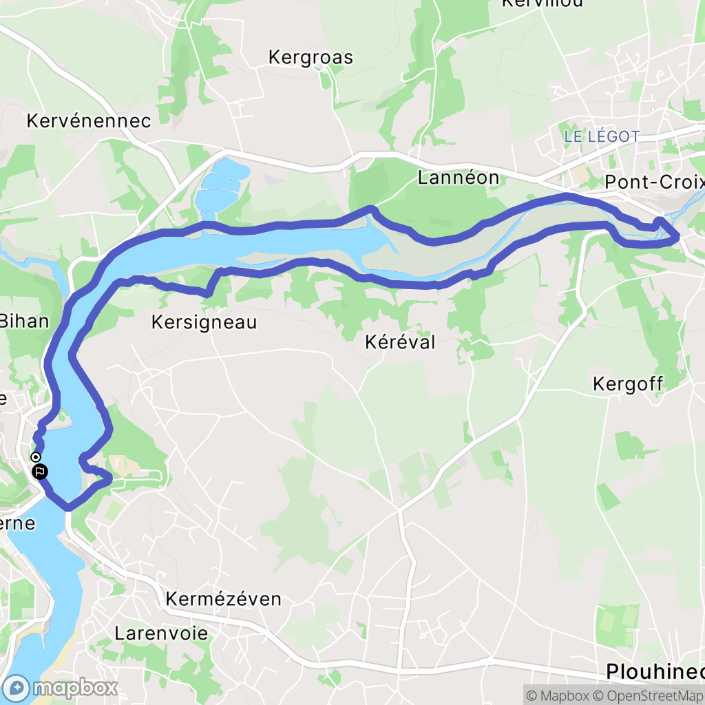 Audierne : carte du parcours de randonnée - France