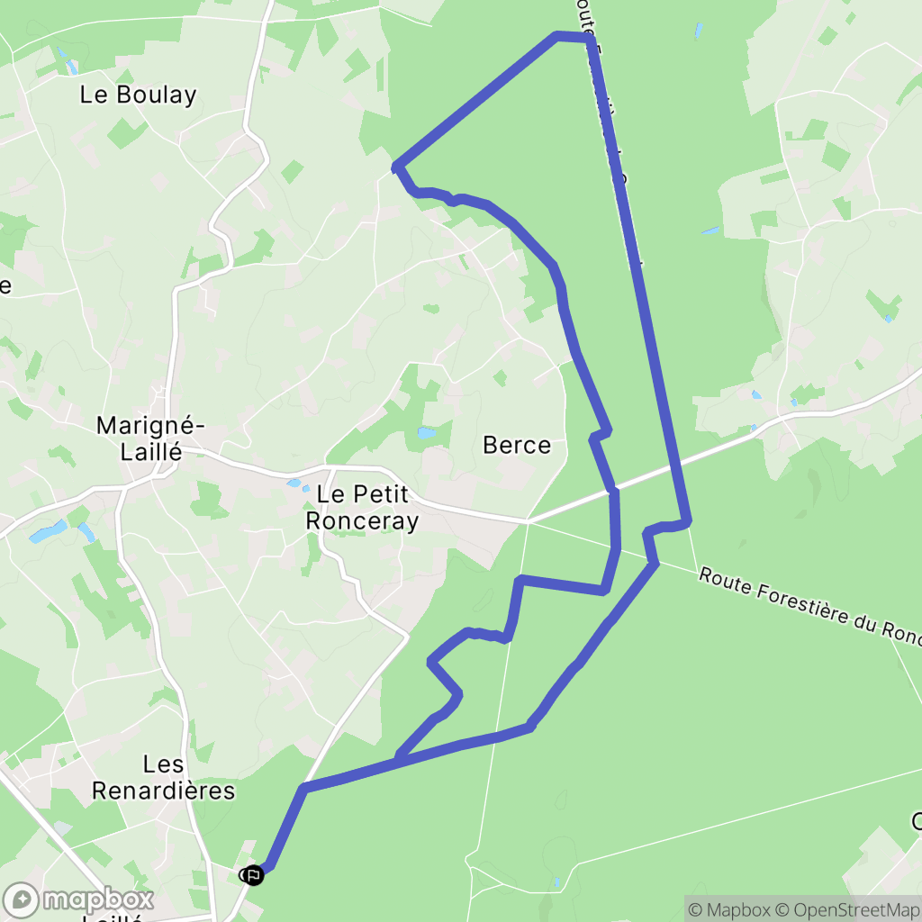 Marigné-Laillé : carte du parcours de randonnée - France
