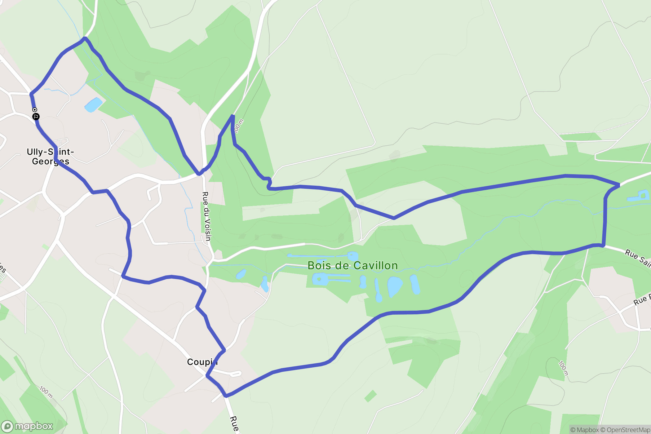 Ully-Saint-Georges : carte du parcours de randonnée - France