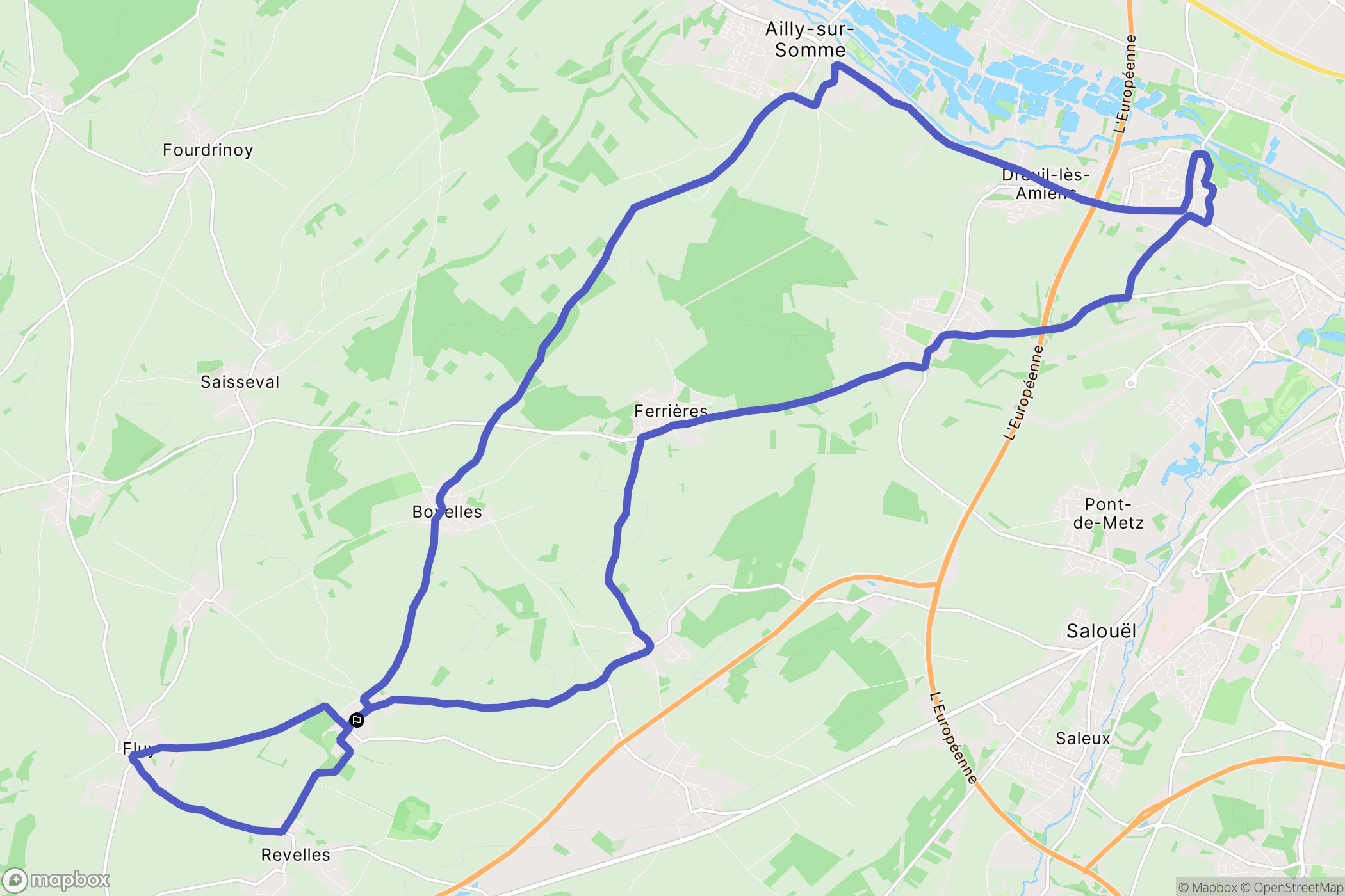 Pissy : carte du parcours de randonnée - France