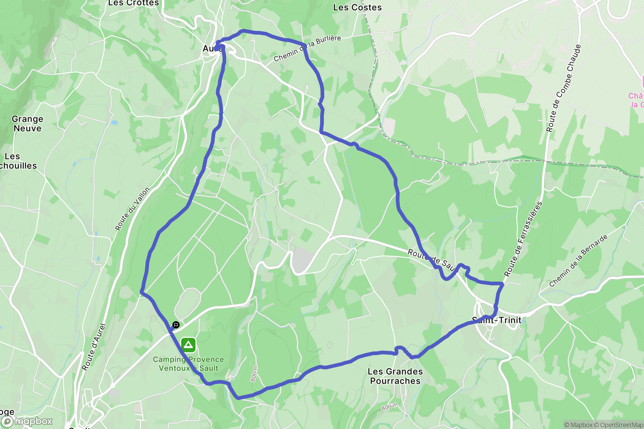 Sault : carte du parcours de randonnée - France