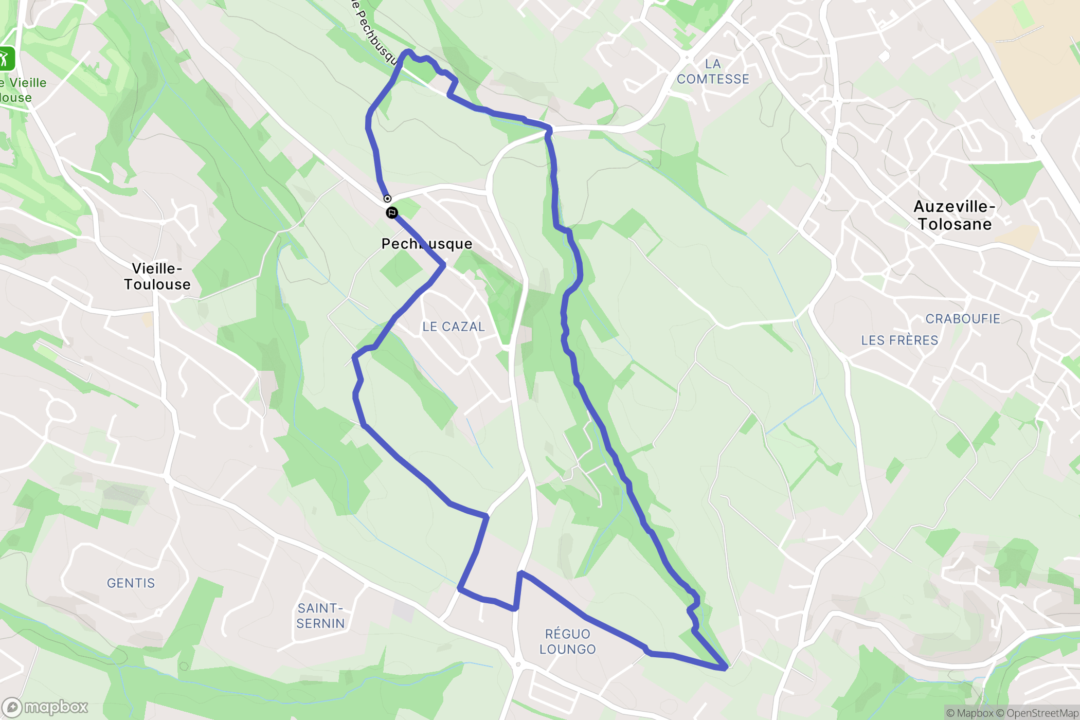 Pechbusque : carte du parcours de randonnée - France