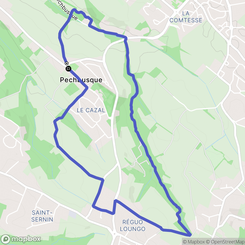 Pechbusque : carte du parcours de randonnée - France