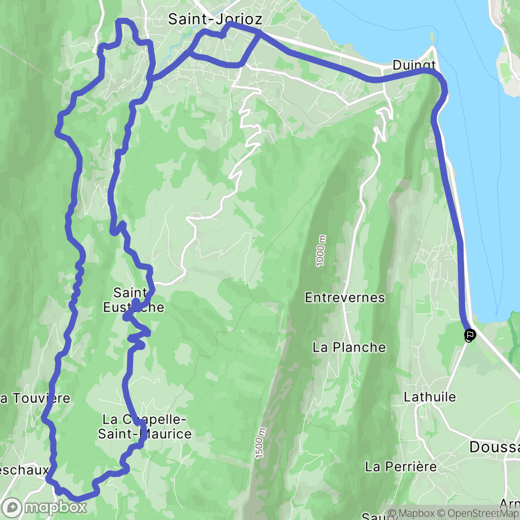 Lathuile : carte du parcours de randonnée - France