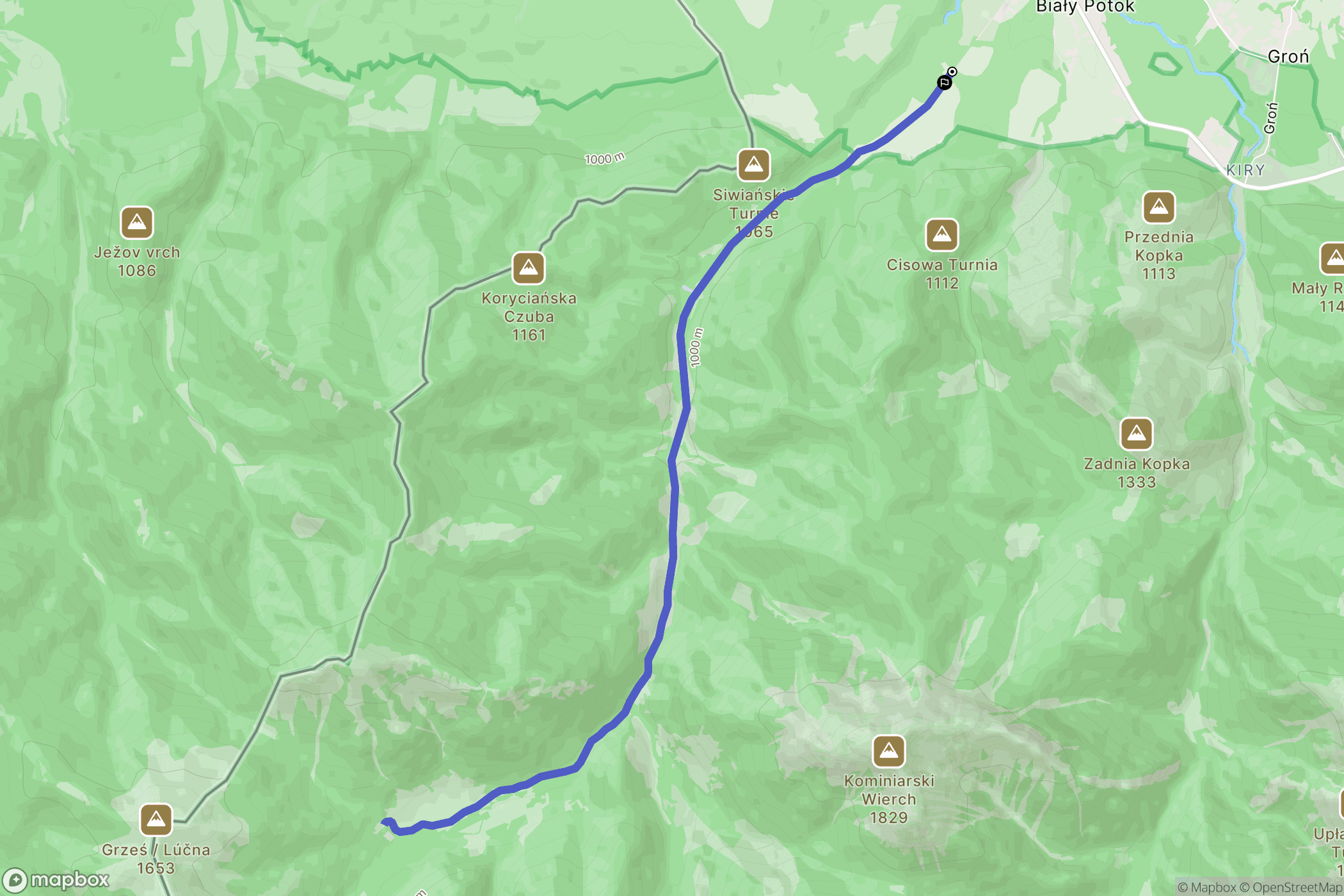 Witów: mapa trasy - Poland