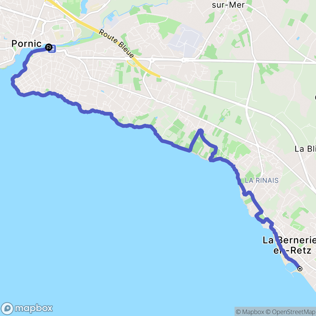 La Bernerie-en-Retz : carte du parcours de randonnée - France