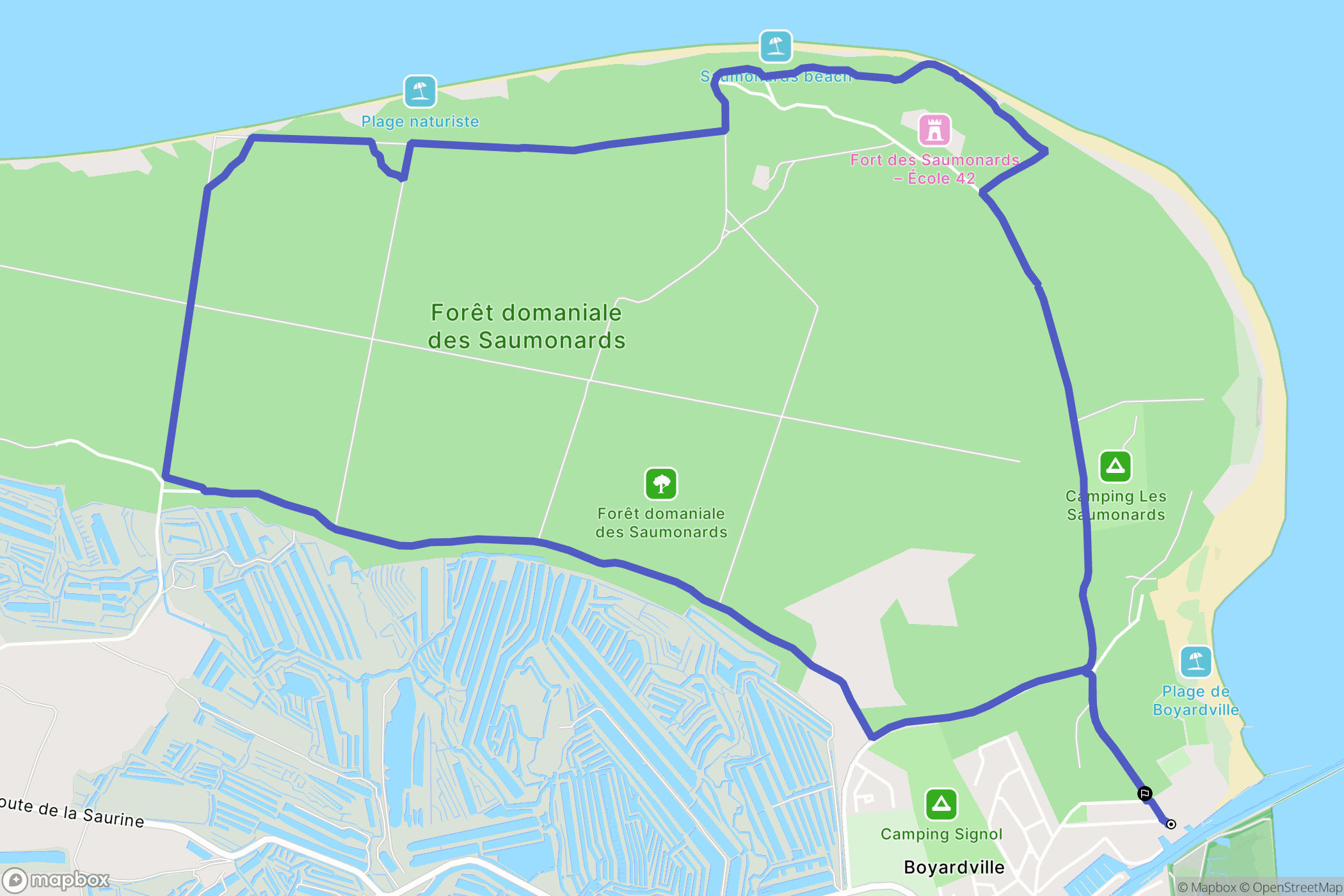 Saint-Georges-d'Oléron : carte du parcours de randonnée - France