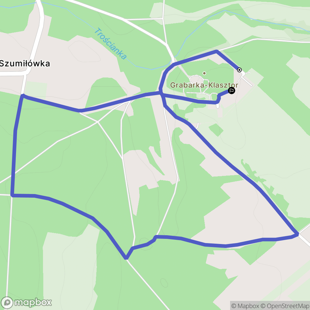 Grabarka: mapa trasy - Poland