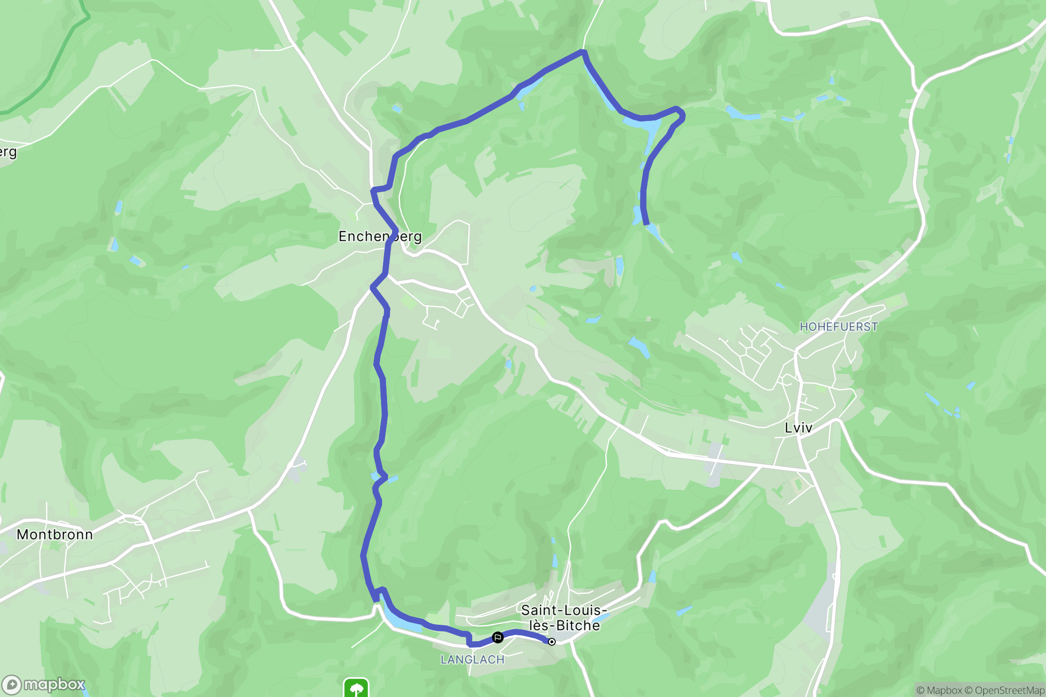 Saint-Louis-lès-Bitche : carte du parcours de randonnée - France
