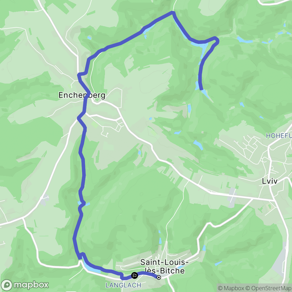 Saint-Louis-lès-Bitche : carte du parcours de randonnée - France