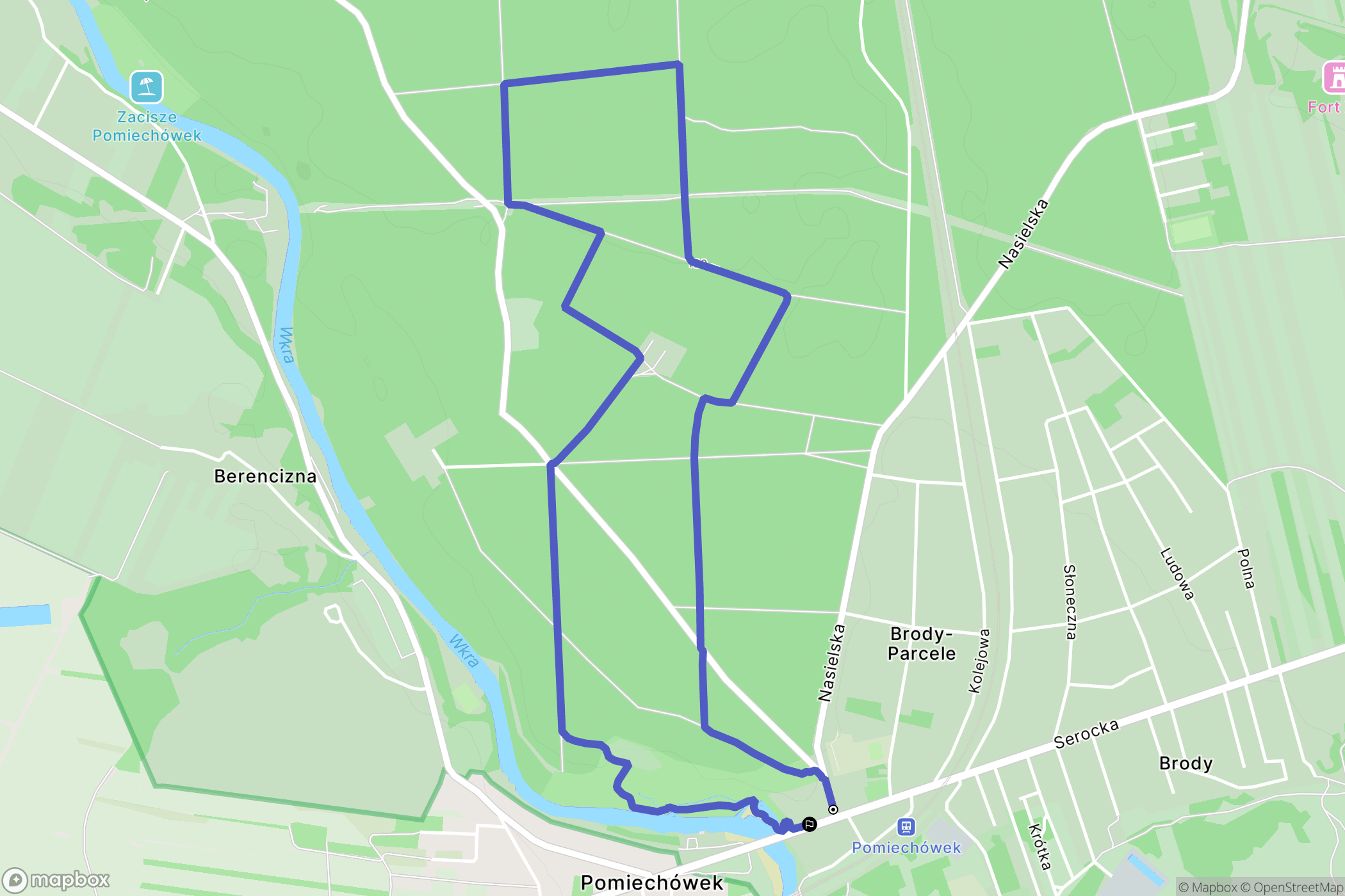 Pomiechówek: mapa trasy - Poland