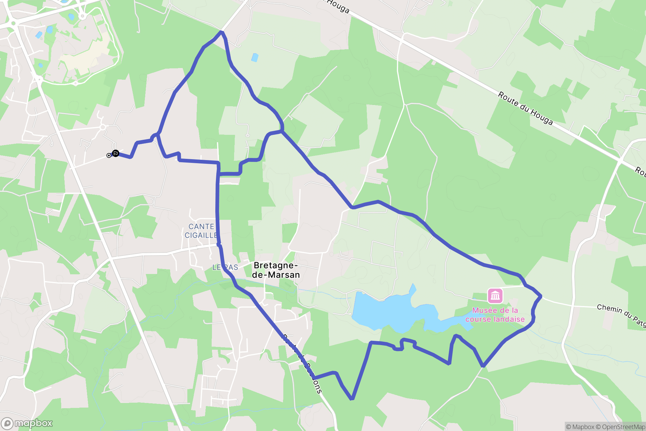 Mont-de-Marsan : carte du parcours de randonnée - France